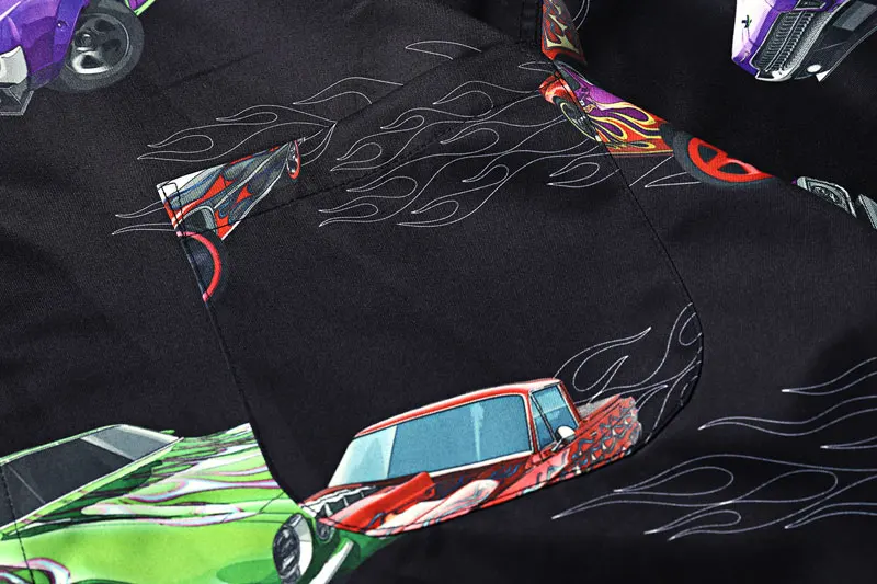 Racing Cars Fire Flame Print Shirts 3