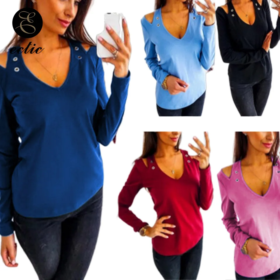Ripped T Shirts Deep V Cold Shoulder Shirt Vetement Femme 2019 Plus Size 5xl Rivet Black Punk Clothes T Shirt Women Long Sleeve
Ripped T Shirts Deep V Cold Shoulder Shirt Vetement Femme 2019 Plus Size 5xl Rivet Black Punk Clothes T Shirt Women Long Sleeve