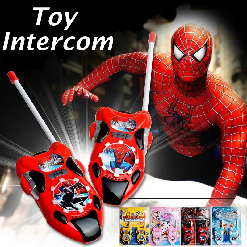 

2PCS Plastic Children Toys Walkie Talkies Mini Walkie Talkie Radio Toys Spiderman Electronic Intercom Children Interphone TY47