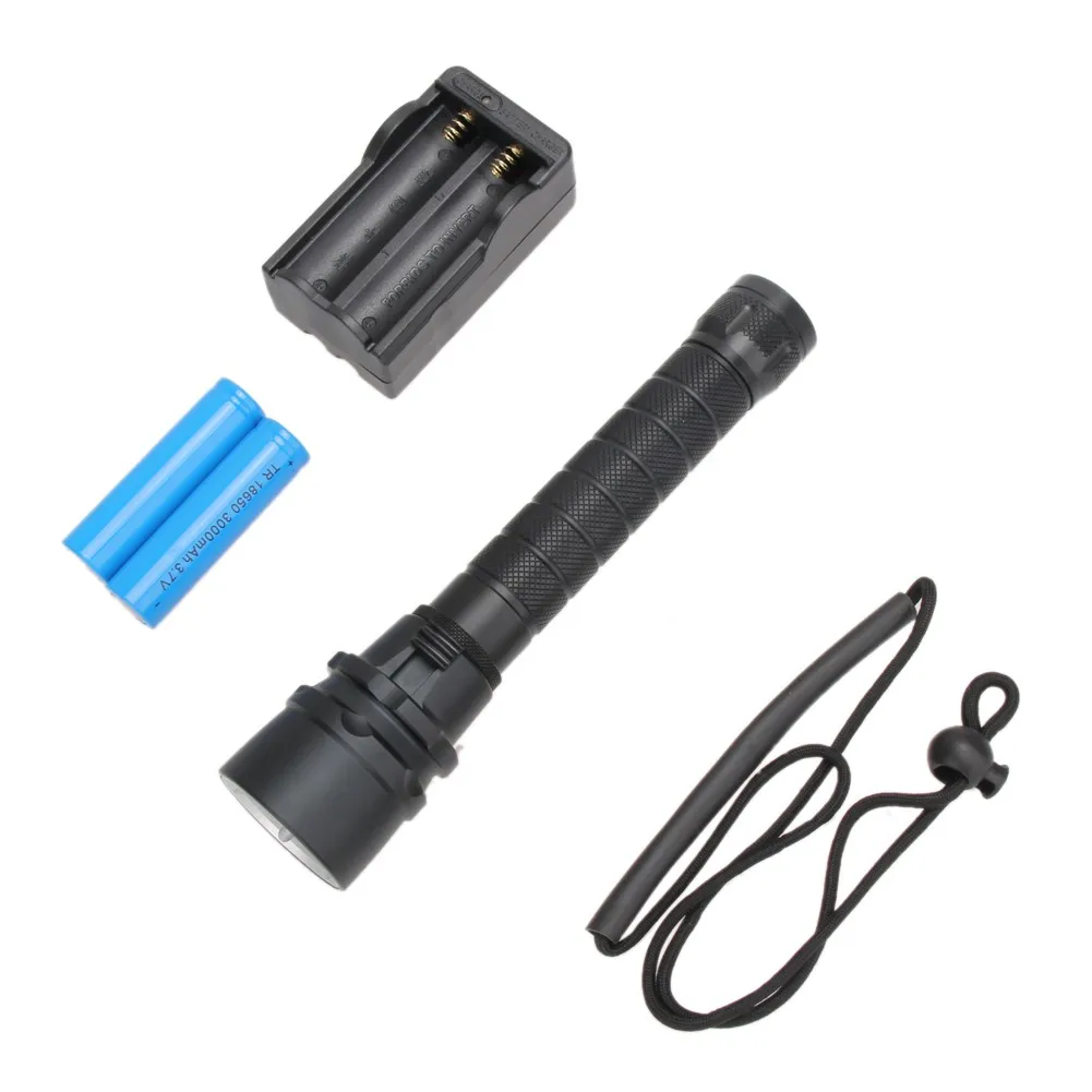 2500 Lumen 10W XMLT6 LED Diving Flashlight 80M Underwater Lamp Waterproof LED Torch Flash Light Diver+ 2* 18650 Battery/Charger
2500 Lumen 10W XMLT6 LED Diving Flashlight 80M Underwater Lamp Waterproof LED Torch Flash Light Diver+ 2* 18650 Battery/Charger