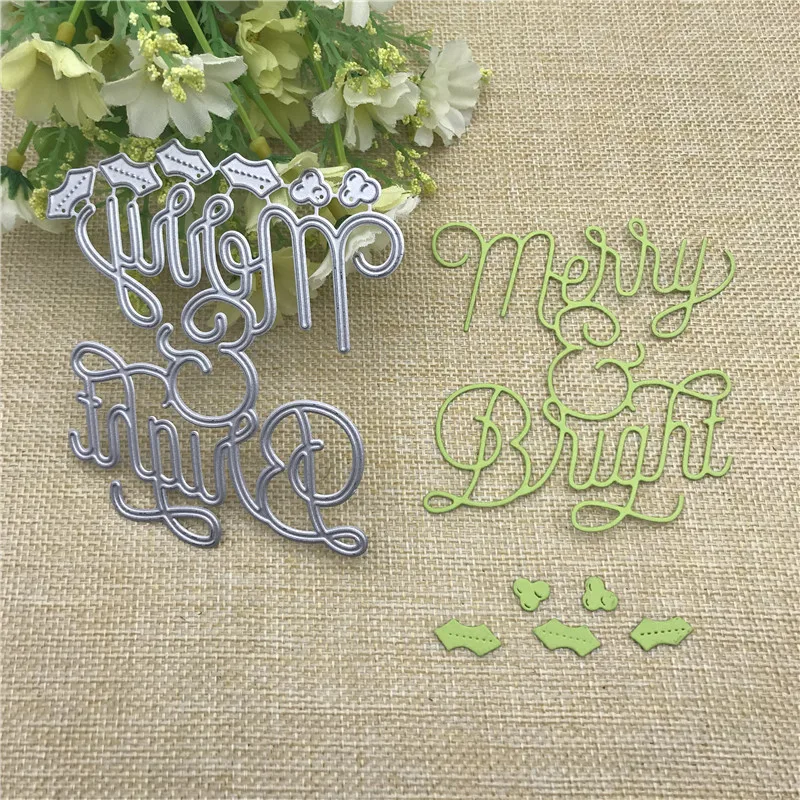 Merry and bright Metal Cutting Dies Stencils for DIY Scrapbooking Album Paper Card Decorative Craft Embossing Die Cuts
Merry and bright Metal Cutting Dies Stencils for DIY Scrapbooking Album Paper Card Decorative Craft Embossing Die Cuts
