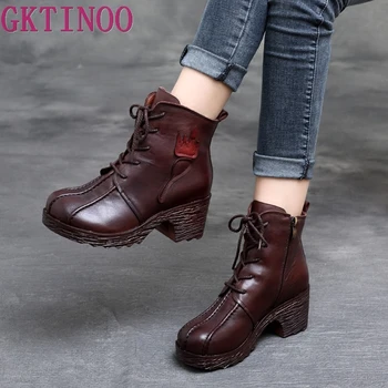 GKTINOO Genuine Leather Boots Women Soft 2019 Autumn Fashion Shoes Woman Square High Heels Boots for Women's Shoes Boots
GKTINOO Genuine Leather Boots Women Soft 2019 Autumn Fashion Shoes Woman Square High Heels Boots for Women's Shoes Boots