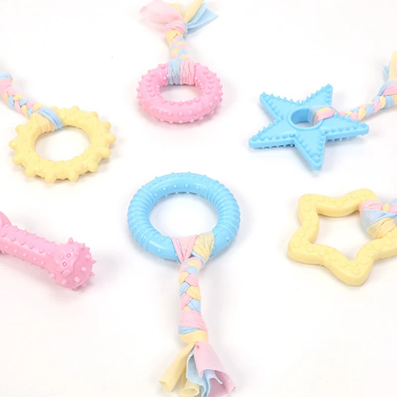 1pcs Random Color Pet Dog Toys for Small Dogs Bite Resistant Rubber Puppy Dog Toy Playing Game Mascota Rope Knot Pet Accessories
1pcs Random Color Pet Dog Toys for Small Dogs Bite Resistant Rubber Puppy Dog Toy Playing Game Mascota Rope Knot Pet Accessories