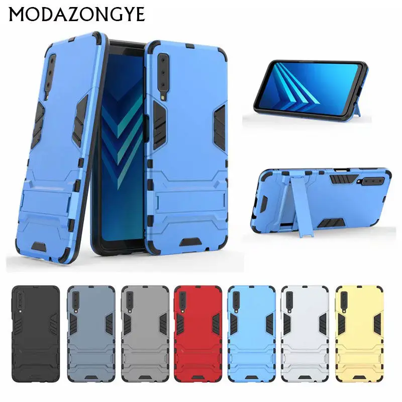 For Samsung A7 2018 Case Luxury Armor Hybrid Silicone + Hard Phone Galaxy A 7 SM-A750F A750F A750 |