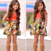 2017 Spring autumn new arrival girls clothing set shirt+Skirt 2pcs kids girl clothes suits childrens clothing DS20 image
