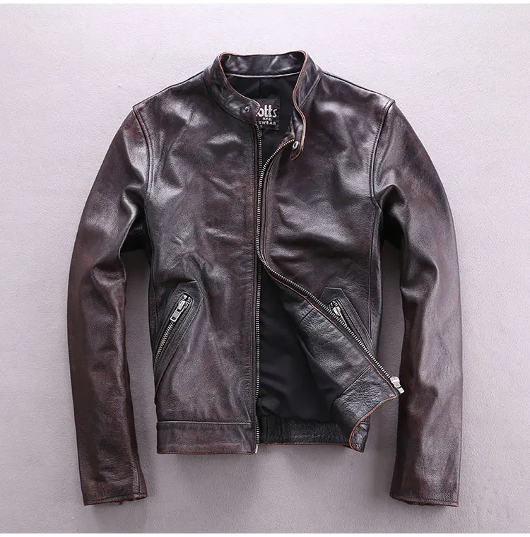 2018 casual Vintage genuine leather jacket men cowskin short simple motorcycle biker jacket men's slim real leather coat
2018 casual Vintage genuine leather jacket men cowskin short simple motorcycle biker jacket men's slim real leather coat