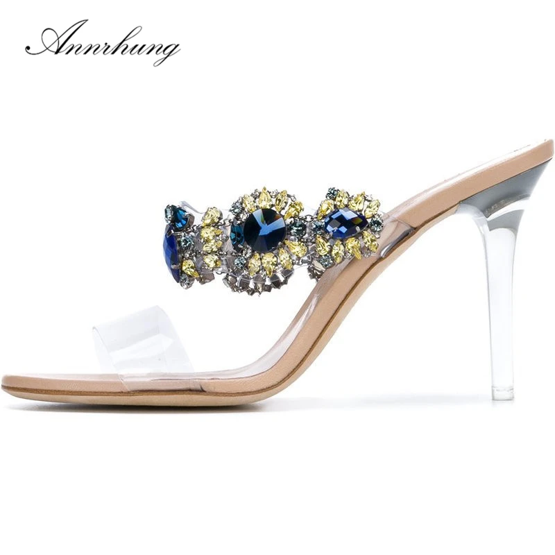 Flower Rhinestone Transparent PVC Sandals Women Slingback Open Toe Thin High Heels Clear Crystal Heel Gladiator Sandalias Mujer
Flower Rhinestone Transparent PVC Sandals Women Slingback Open Toe Thin High Heels Clear Crystal Heel Gladiator Sandalias Mujer