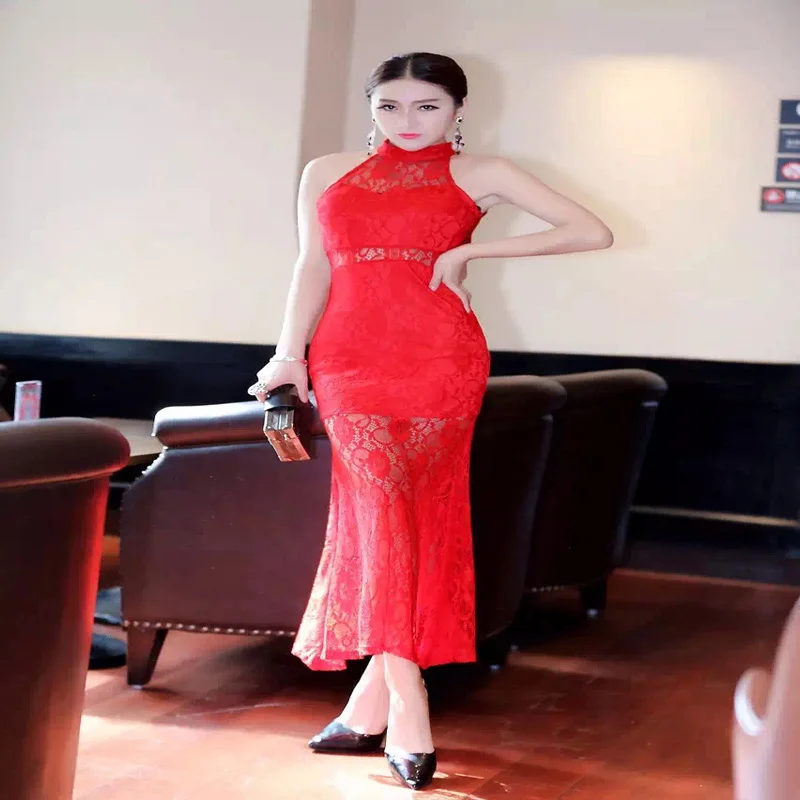 New Arrival Ladies Fashion Dress Women sexy halter-neck Dress strapless lace perspective slim hip fish tail one-piece Dress
New Arrival Ladies Fashion Dress Women sexy halter-neck Dress strapless lace perspective slim hip fish tail one-piece Dress