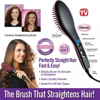 2018 TV Brand Simply Straightener lCD Display Ceramic Electric Hair Brush Fast Straightening irons Comb Degital Control image