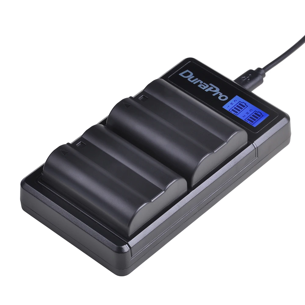 

DuraPro 2 x 1900mAh EN-EL15 EN EL15 Battery + LCD USB Dual Charger for Nikon D800E D800 D600 D7100 D7000 D7100 V1 MB-D14 Camera