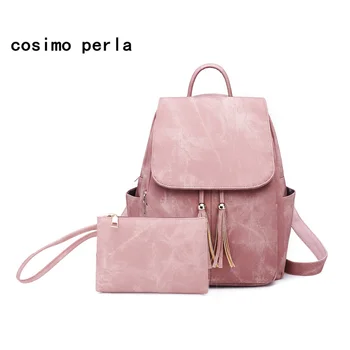 Women Leather Backpack Set 2pcs Schoolbags for Teenager Girls Preppy Style Drawstring Rucksack Female Tassel Backpacks Purses
Women Leather Backpack Set 2pcs Schoolbags for Teenager Girls Preppy Style Drawstring Rucksack Female Tassel Backpacks Purses