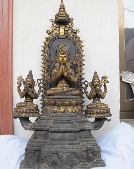 xd 001822 25"China Tibet Collection Buddhism Bronze Gild four Arm Kwan-Yin Buddha Statue
xd 001822 25"China Tibet Collection Buddhism Bronze Gild four Arm Kwan-Yin Buddha Statue