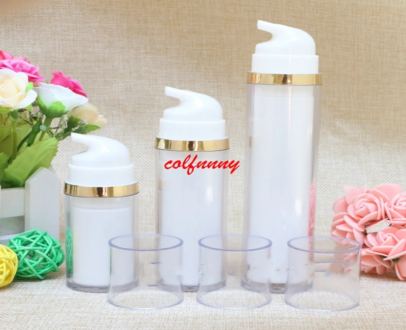 100pcs/lot 15ML 30ML 50ML Travel Refillable AS Cosmetic Airless Bottles Plastic Treatment Pump Lotion Containers F050211
100pcs/lot 15ML 30ML 50ML Travel Refillable AS Cosmetic Airless Bottles Plastic Treatment Pump Lotion Containers F050211