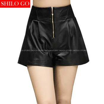 SHILO GO Fashion Street Women Empire Front Gold Zipper Leather Shorts sheepskin Genuine Wide Leg Shorts Casual Ladies Shorts
SHILO GO Fashion Street Women Empire Front Gold Zipper Leather Shorts sheepskin Genuine Wide Leg Shorts Casual Ladies Shorts