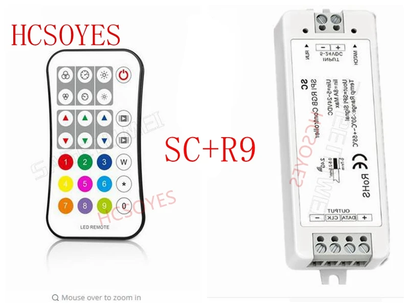 SC + R9 RF SPI светодиодный контроллер пикселей DC5V 12V 24V вход поддерживает