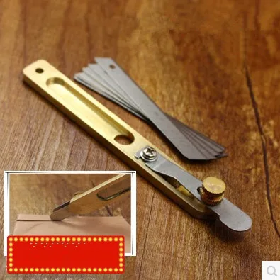 Diy handmade leather tool leather brass incision cutter knife copper trimming knife with 10 blades
Diy handmade leather tool leather brass incision cutter knife copper trimming knife with 10 blades