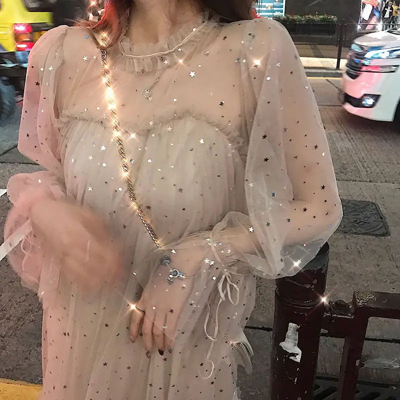 2019 spring and summer trumpet sleeve dress female students in the long temperament elegant over the knee fairy vestidos
2019 spring and summer trumpet sleeve dress female students in the long temperament elegant over the knee fairy vestidos
