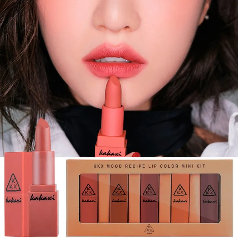 Lipstick Mood Recipe Matte Lip(Mini Box Set 5 Colors) None-stick Cup Cosmetics Make Up Tools Long Lasting Easy to Wear
Lipstick Mood Recipe Matte Lip(Mini Box Set 5 Colors) None-stick Cup Cosmetics Make Up Tools Long Lasting Easy to Wear