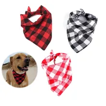 Baberos Bandana de perrito para perro, pañuelo Reversible estampado a cuadros para mascotas suministros para perros mascota Baberos de perrito accesorios de vestir para mascotas(China)
