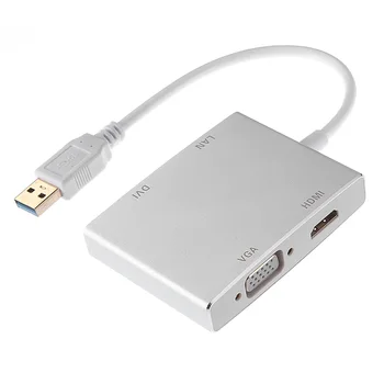 

CY USB 3.0 to DVI VGA HDMI HDTV External Graphics Card & LAN Ethernet RJ45 Networking Adapter