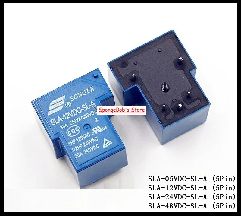 2pcs/Lot SLA-05VDC-SL-A / SLA-12VDC-SL-A / SLA-24VDC-SL-A / SLA-48VDC-SL-A SONGLE Power Relay 5Pins 5V 12V 24V 48V 30A T90
2pcs/Lot SLA-05VDC-SL-A / SLA-12VDC-SL-A / SLA-24VDC-SL-A / SLA-48VDC-SL-A SONGLE Power Relay 5Pins 5V 12V 24V 48V 30A T90
