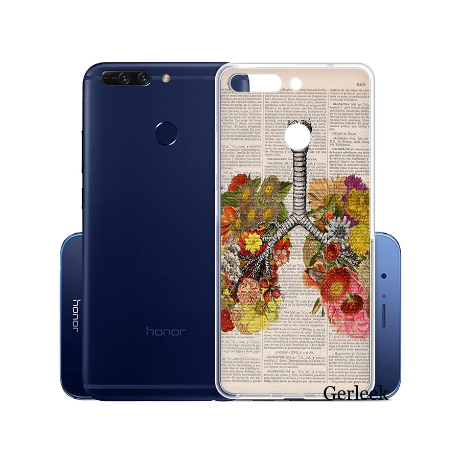 Цветной чехол для телефона с анатомией человека Huawei Honor 6A 7A 7C 7X 8X 8 9 10 Lite Play мягкие