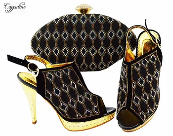 High class thin high heel pump shoes and evening handbag set with rhinestones for party JZC003 in black, heel height 12cm
High class thin high heel pump shoes and evening handbag set with rhinestones for party JZC003 in black, heel height 12cm