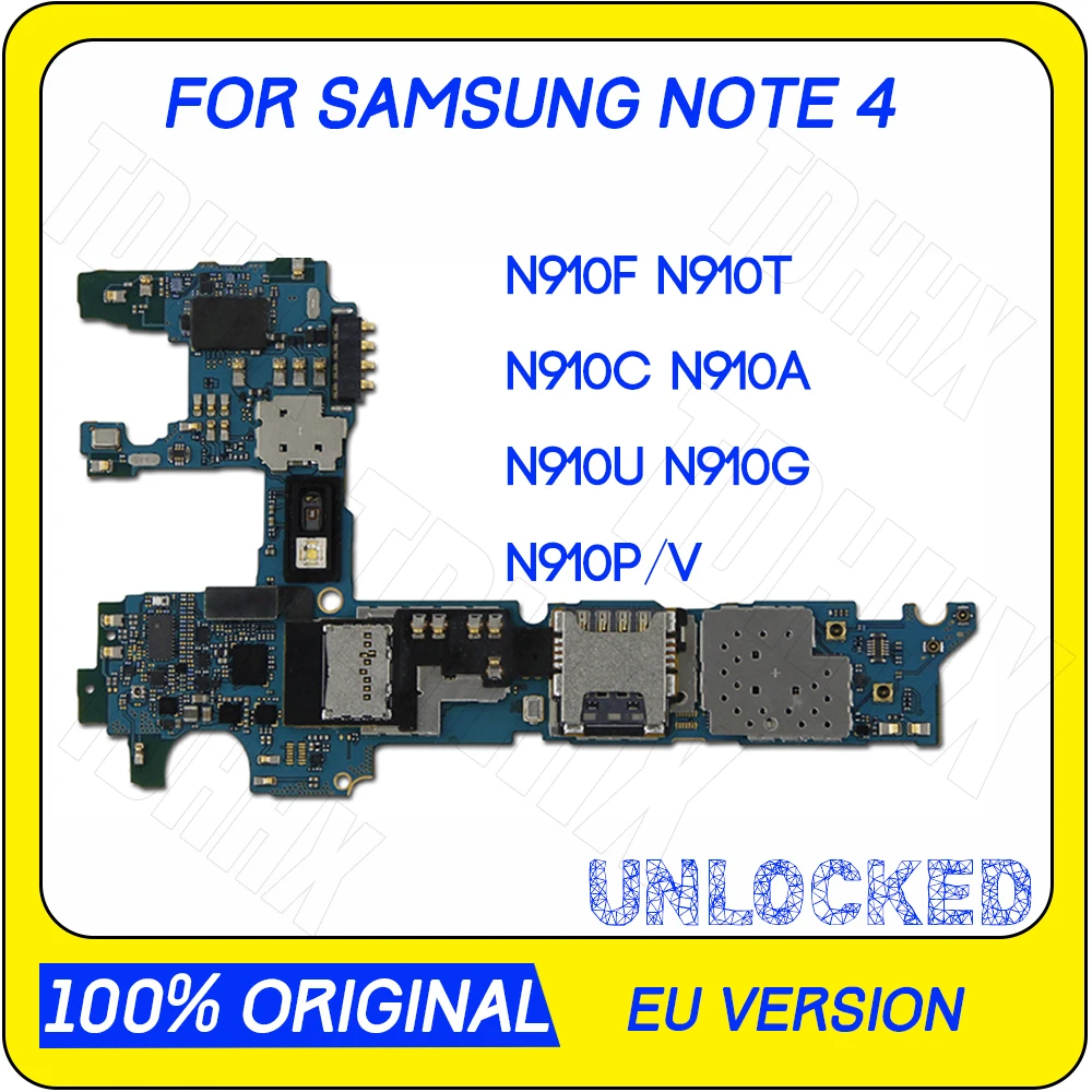 100% Tested For Samsung Note 4 N910U N910G N910F N910T N910C N910A N910P/V Motherboard 32GB Mainboard With Chips IMEI
100% Tested For Samsung Note 4 N910U N910G N910F N910T N910C N910A N910P/V Motherboard 32GB Mainboard With Chips IMEI