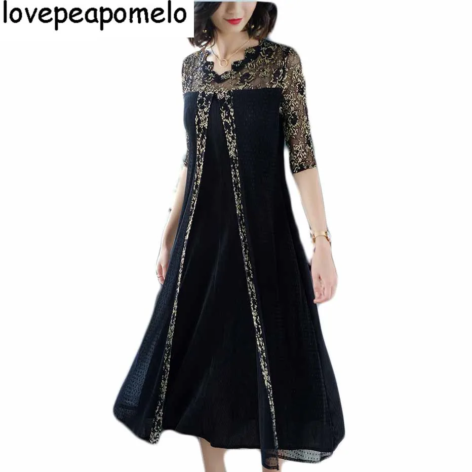 2018 Summer New Europe and the United States Large Size Women Loose Dress Slim Long Embroidery Lace Women Dress D205
2018 Summer New Europe and the United States Large Size Women Loose Dress Slim Long Embroidery Lace Women Dress D205