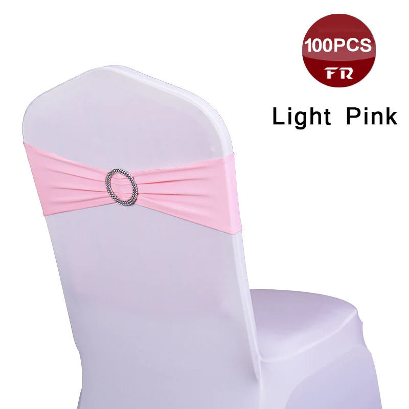

Wholesale 100pcs/lot Spandex Chair Sashes Stretch Elastic Wedding Chair Covers Sash Bands for Wedding Banquet Party Hotel Decors