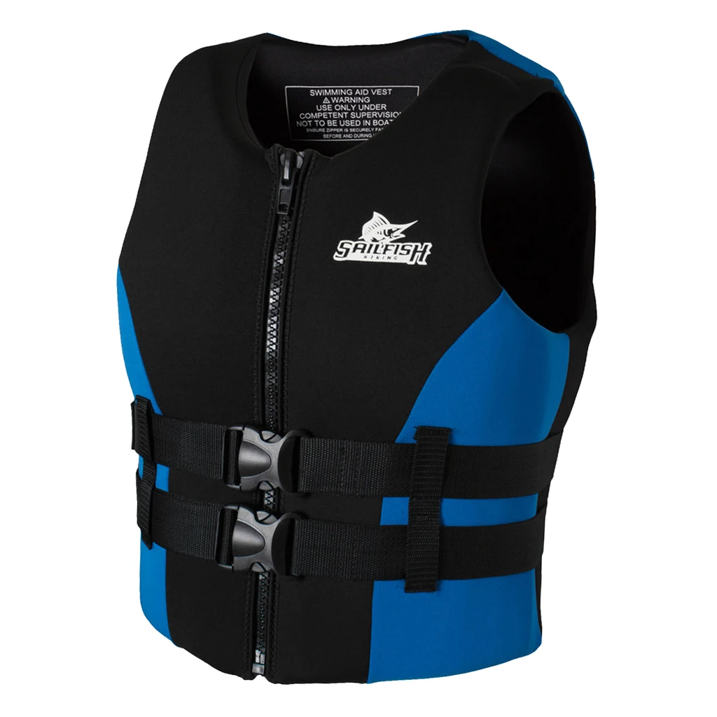 Perfeclan Water Sports Life Vest High Visibility Life Jackets Survival Aid Panel Water Safety Products Blue