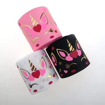 valentine's day designs 100Yards 3" BOCA gold foil unicorn and heart printed grosgrain ribbon , DIY handmade material
valentine's day designs 100Yards 3" BOCA gold foil unicorn and heart printed grosgrain ribbon , DIY handmade material