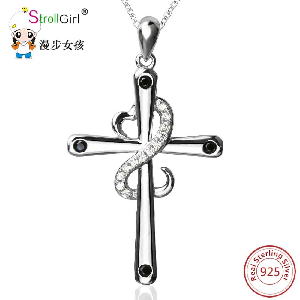 SG 925 Sterling Silver Chain Pendant Necklace Fashion Jewelry Winding CZ Heart Of The Cross Necklaces & Pendants For Women 2018
SG 925 Sterling Silver Chain Pendant Necklace Fashion Jewelry Winding CZ Heart Of The Cross Necklaces & Pendants For Women 2018