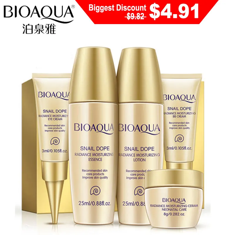 BIOAQUA Snail Set 5pcs Face Cream Whitening Moisturizing Face Cream With Snail Hyaluronic acid Anti Aging Wrinkle Whitening
BIOAQUA Snail Set 5pcs Face Cream Whitening Moisturizing Face Cream With Snail Hyaluronic acid Anti Aging Wrinkle Whitening