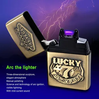 Male gift Arc Lighters metal USB Rechargeable Flameless Electric Arc Windproof Cigar Cigarette Lighter
Male gift Arc Lighters metal USB Rechargeable Flameless Electric Arc Windproof Cigar Cigarette Lighter