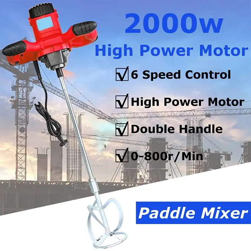 Industrial Grade Mixer Electric Speed Control Handheld Paint Cement Plaster Mortar Coating Mixer Putty Powder Mixing Machine
Industrial Grade Mixer Electric Speed Control Handheld Paint Cement Plaster Mortar Coating Mixer Putty Powder Mixing Machine