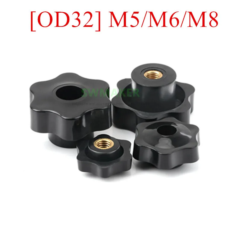 2pcs Through hole M5 M6 M8 OD 32mm Plum Bakelite Hand Tighten Nuts Handle Star Mechanical Black Thumb Nut
2pcs Through hole M5 M6 M8 OD 32mm Plum Bakelite Hand Tighten Nuts Handle Star Mechanical Black Thumb Nut