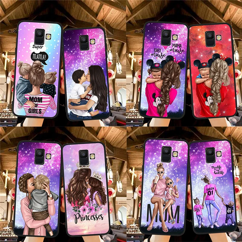 Женский модный чехол для телефона девочек мамы Samsung Galaxy A9 A8 A7 A6 A5 A3 J3 J4 J5 J6 J8 Plus 2017 2018