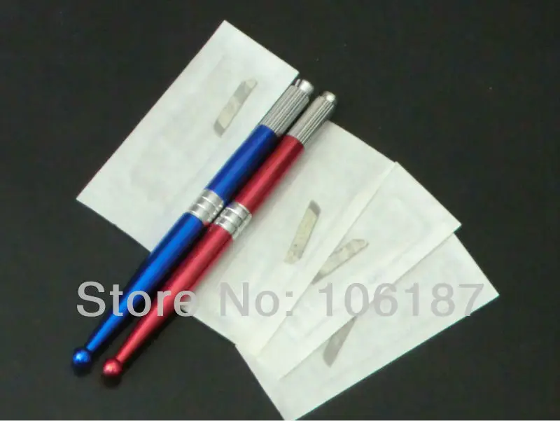 2pcs mixed color Professional Manual Tattoo Permanent Makeup eyebrow Pen with 10pcs Blade 14needle
2pcs mixed color Professional Manual Tattoo Permanent Makeup eyebrow Pen with 10pcs Blade 14needle
