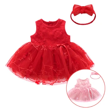 New Baby Girl Banquet Vest Dress with Headband Set Lace Bow Tulle Red Formal Dresses Infant Girls Party Clothing 6m 9m 1t Gift
New Baby Girl Banquet Vest Dress with Headband Set Lace Bow Tulle Red Formal Dresses Infant Girls Party Clothing 6m 9m 1t Gift