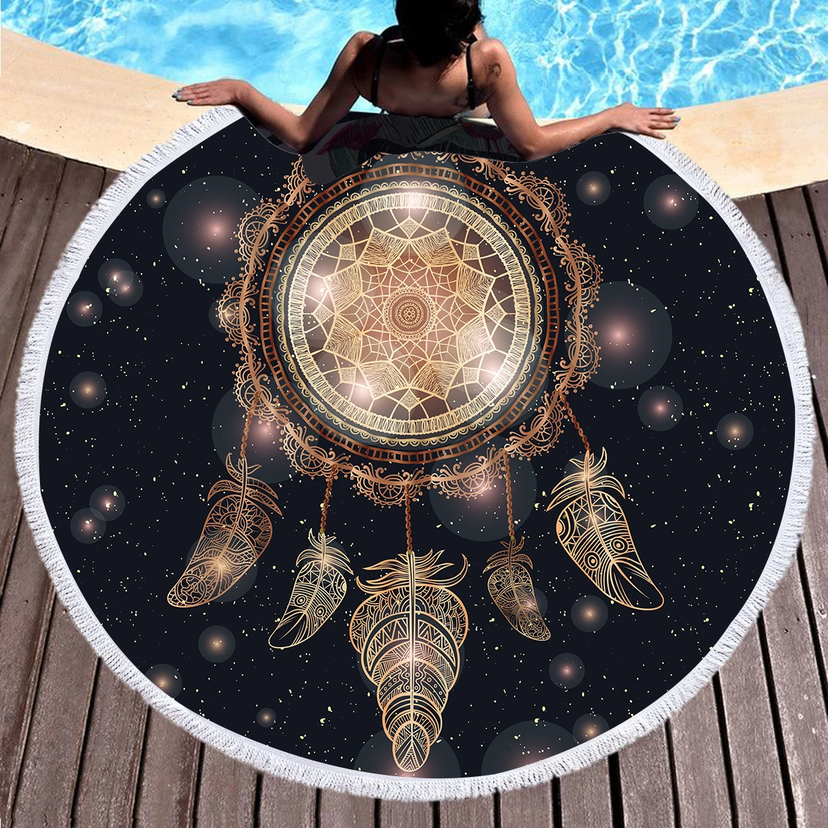Dreamcatcher Round Beach Towel Hot Stamping Tassel Tapestry Yoga Mat Blanket Microfiber Swimming Bath Towel Diameter 150cm
Dreamcatcher Round Beach Towel Hot Stamping Tassel Tapestry Yoga Mat Blanket Microfiber Swimming Bath Towel Diameter 150cm