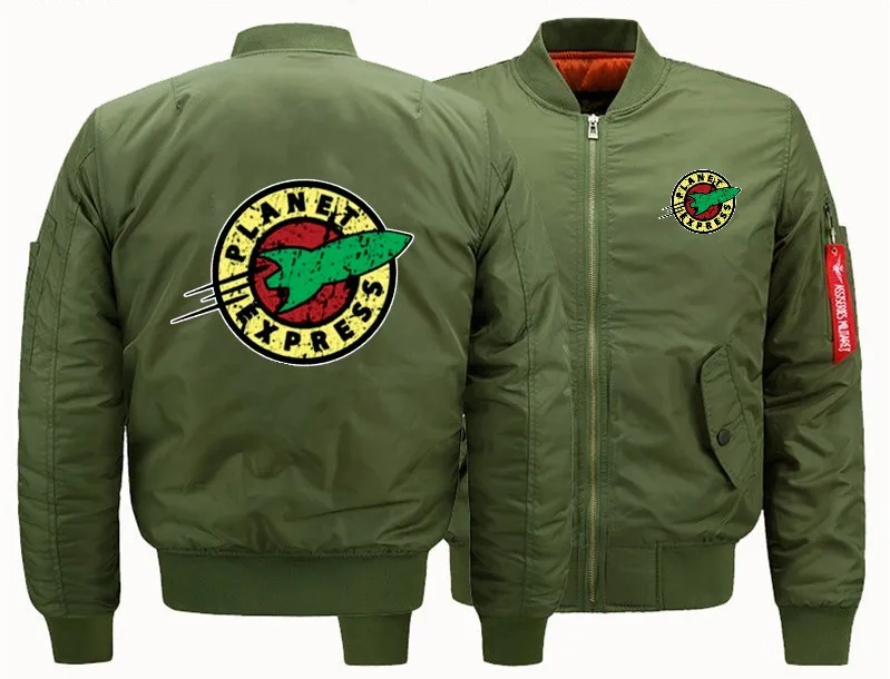 2019 US size Planet Express Print Bomber Flight Flying Jacket Winter thicken Warm Zipper Men Jackets Anime Men's Casual Coat
2019 US size Planet Express Print Bomber Flight Flying Jacket Winter thicken Warm Zipper Men Jackets Anime Men's Casual Coat