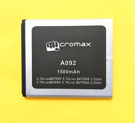 Micromax A092 Battery 3.7V 1500mAh 5.18WH for Micromax A092 High Quality Mobile Phone Bateria Batterie Accumulator
Micromax A092 Battery 3.7V 1500mAh 5.18WH for Micromax A092 High Quality Mobile Phone Bateria Batterie Accumulator
