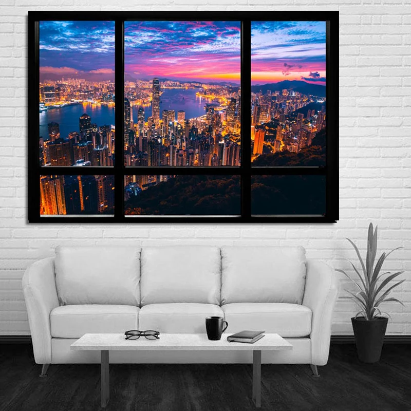 Art Oil Painting Landscape World City Travel New York Night Amsterdam Poster Prints Canvas Wall Pictures Living Room Home Decor | Дом и сад