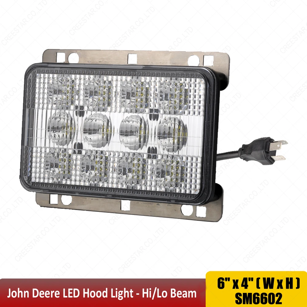 For JD 5D-7030 Series LED Front Hood Light with H4 plug Hi/Lo beam 6.5' x 4.1" Led sealed beam 60W led tractor work lights x1pc
For JD 5D-7030 Series LED Front Hood Light with H4 plug Hi/Lo beam 6.5' x 4.1" Led sealed beam 60W led tractor work lights x1pc