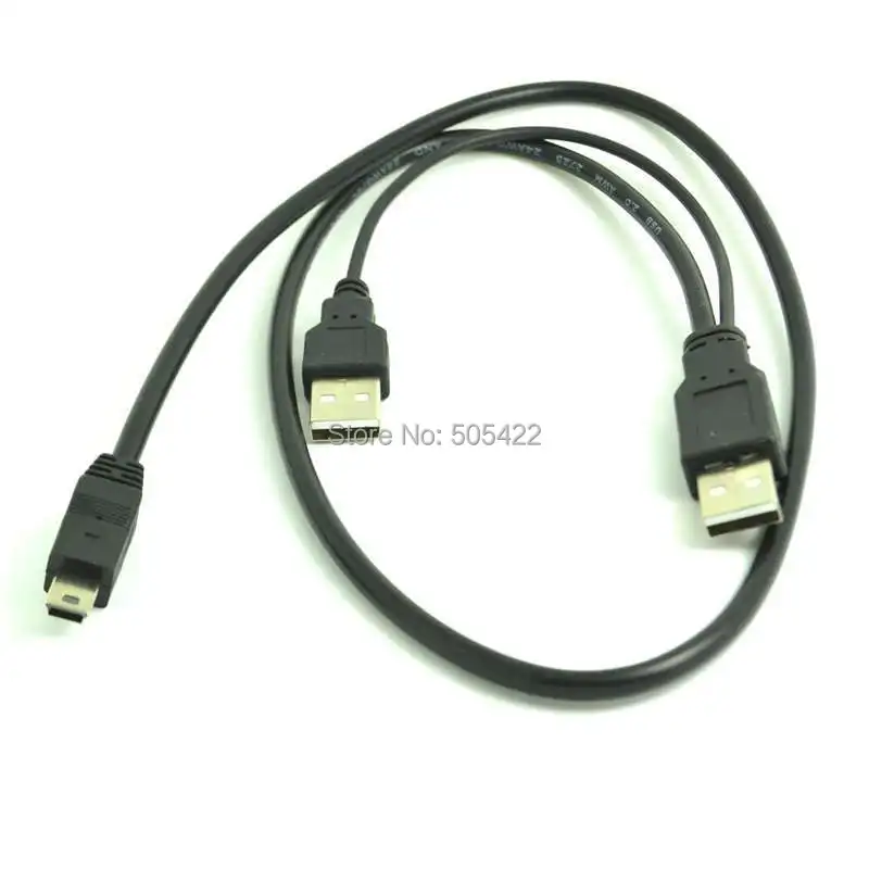 20 шт./лот USB разделенный Y кабель 2 0 A папа mini 5pin B внешний жесткий диск HDD Шнур