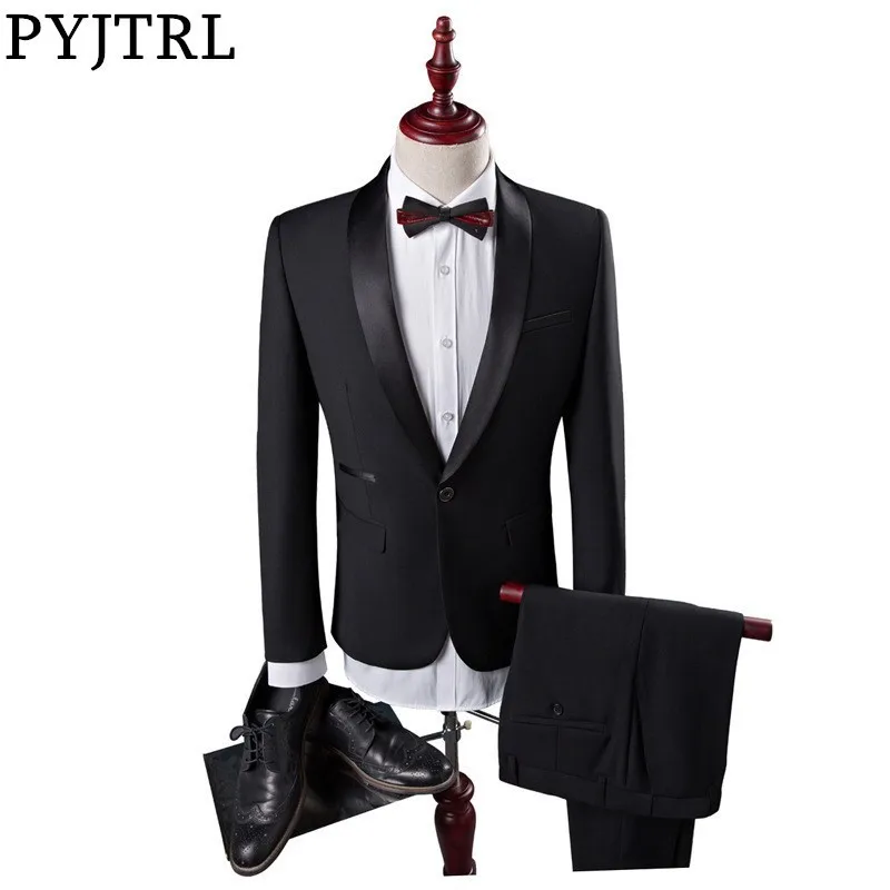 PYJTRL Mens Classic Shawl Lapel Black Two-piece Set Suits Wedding Groom Evening Party Prom Dress Tuxedo Costume Homme Men Suit
PYJTRL Mens Classic Shawl Lapel Black Two-piece Set Suits Wedding Groom Evening Party Prom Dress Tuxedo Costume Homme Men Suit