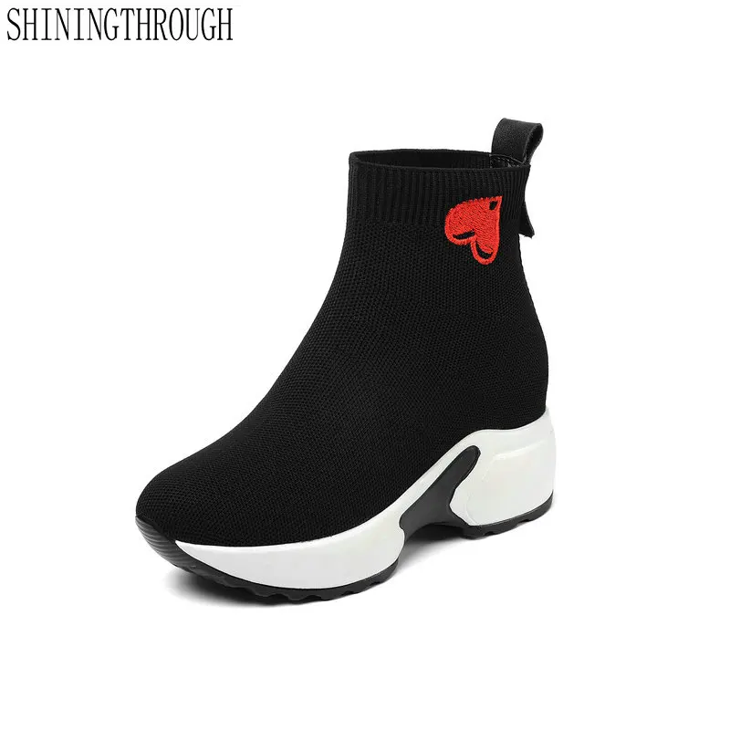 2020 Comfort Thick Bottom Autumn Winter Women Shoes Round Toe Height Increasing heart-shaped Socks Ankle Boots Size 34-43
2020 Comfort Thick Bottom Autumn Winter Women Shoes Round Toe Height Increasing heart-shaped Socks Ankle Boots Size 34-43