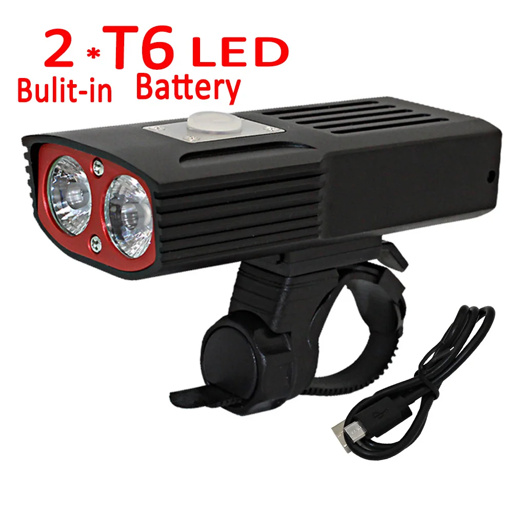 USB Rechargeable 2x XML T6 LED Bike Light Built-in Battery Front Handlebar Bicycle Lamp Cycling LED Light Headlight
USB Rechargeable 2x XML T6 LED Bike Light Built-in Battery Front Handlebar Bicycle Lamp Cycling LED Light Headlight