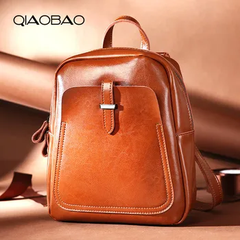 QIAOBAO Korean Style Fashion Cowhide Backpack Women Genuine Leather Shoulder Bag Large Capacity School Backpacks for Girls
QIAOBAO Korean Style Fashion Cowhide Backpack Women Genuine Leather Shoulder Bag Large Capacity School Backpacks for Girls